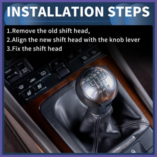 5 Speed Gear Shift Knob For Honda Fit 02-08 Plastic Black Titanium Tone