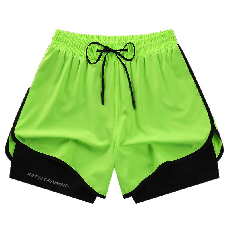 Herren Schnelltrocknende Doppellagige Drei-Punkt-Laufshorts mit Futter