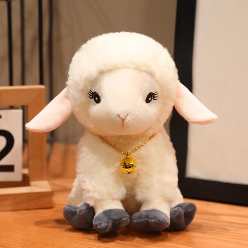 White Sitting Lamb Doll Stuffed Kawaii Grassland Animal Plush Toy Adorable Appeasing Plushie Gift