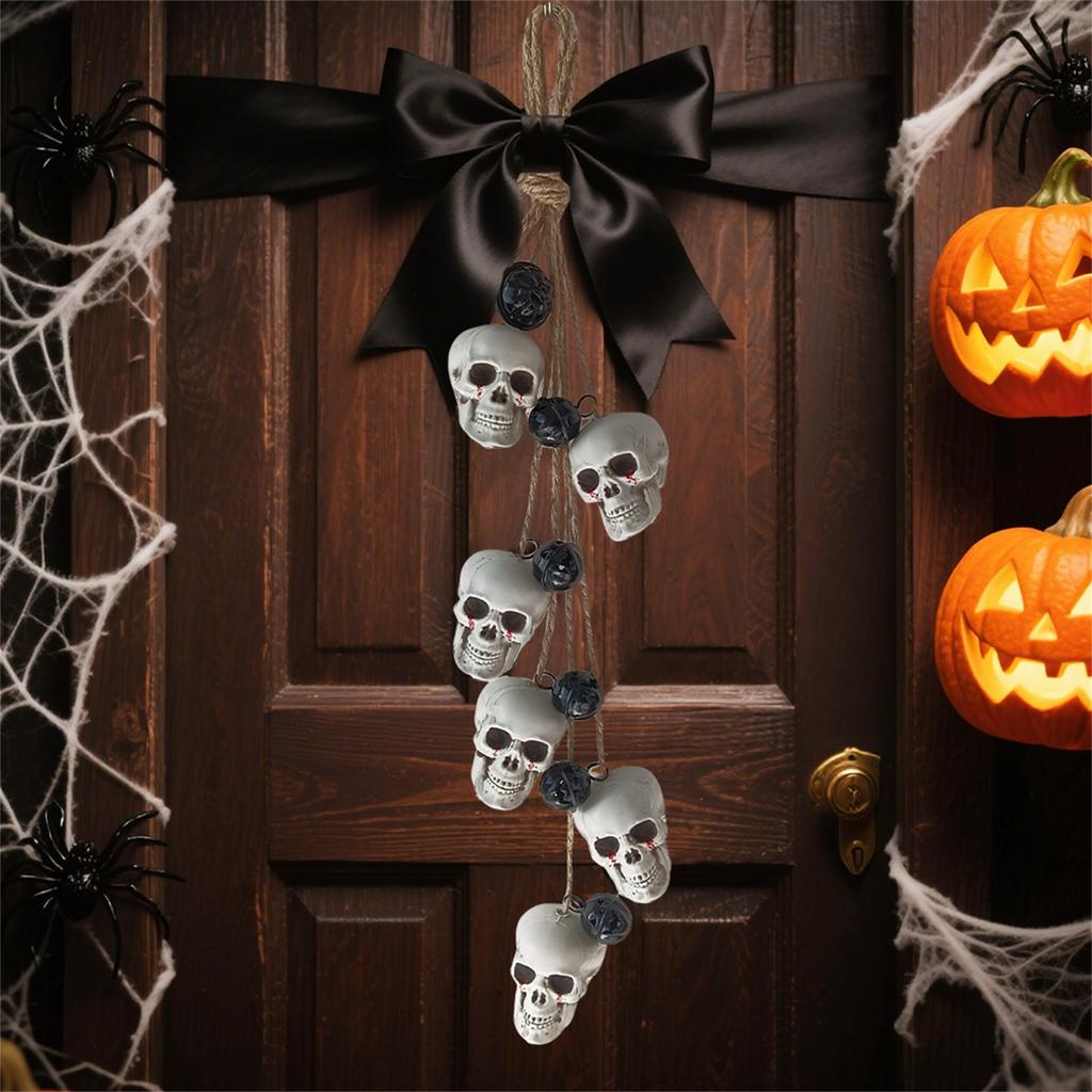 Halloween Horror Blutendes Stirnband Schwarzer Glockenanhänger Ornamente Halloween Weihnachtsbaum Kamin Balkon Tischdekoration