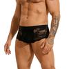 Men's Lace Sexy Underwear With Hollow Transparent Flat Corners 2pc