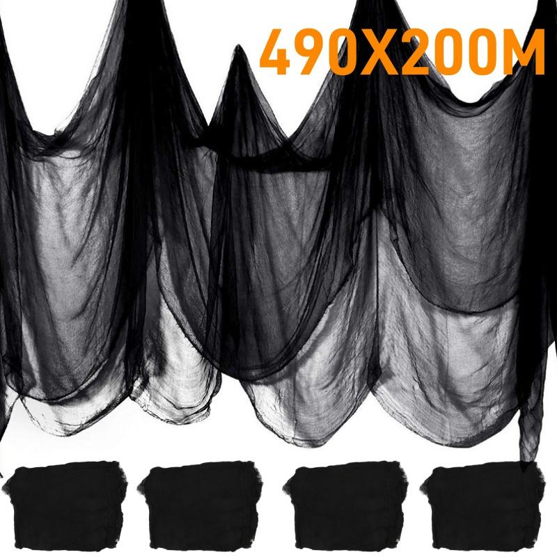 

10/1pcs Halloween Black Gauze Yarn Creepy Cloth Horror House Scary Party Gothic Prop Outdoor Home Halloween Party Decor Supplies 1 Pack чёрный
