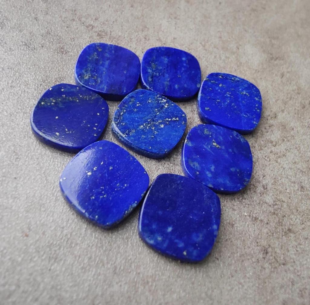 Lapis Lazuli Cushion Coin Shape Flat Back Gemstone | Calibrated Loose Gemstone for Jewelry Making & Wholesale