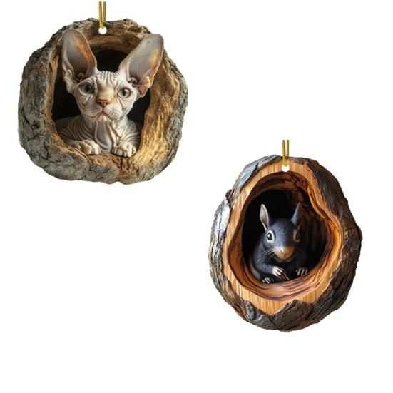 Weihnachtsbaum Anhänger Hängender Acryl Schmuck mit Kordel Einfach zu Installieren Entzückende Tierform Feiertags Festliche Dekoration