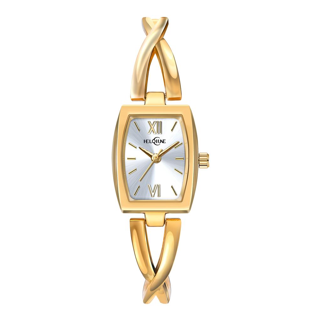 Heloiune Gold Square Women'S Watch Women'S Watch Casual Versatile Women'S Watch Bracelet Quartz Watch Women'S Watch