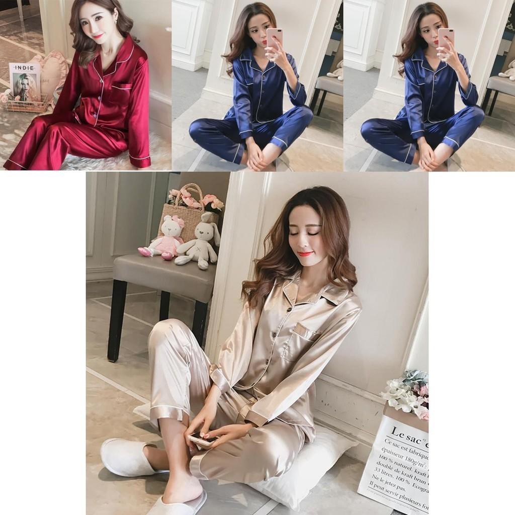 Luxuriously Soft Ice Fabric Ladies Long Sleeve Pyjamas Set For Ultimate Comfort