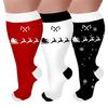 3 Pairs Christmas Pattern Athletic Wide Calf Compression Socks for Men and Women Running Flight Travel Nurses Pregnant