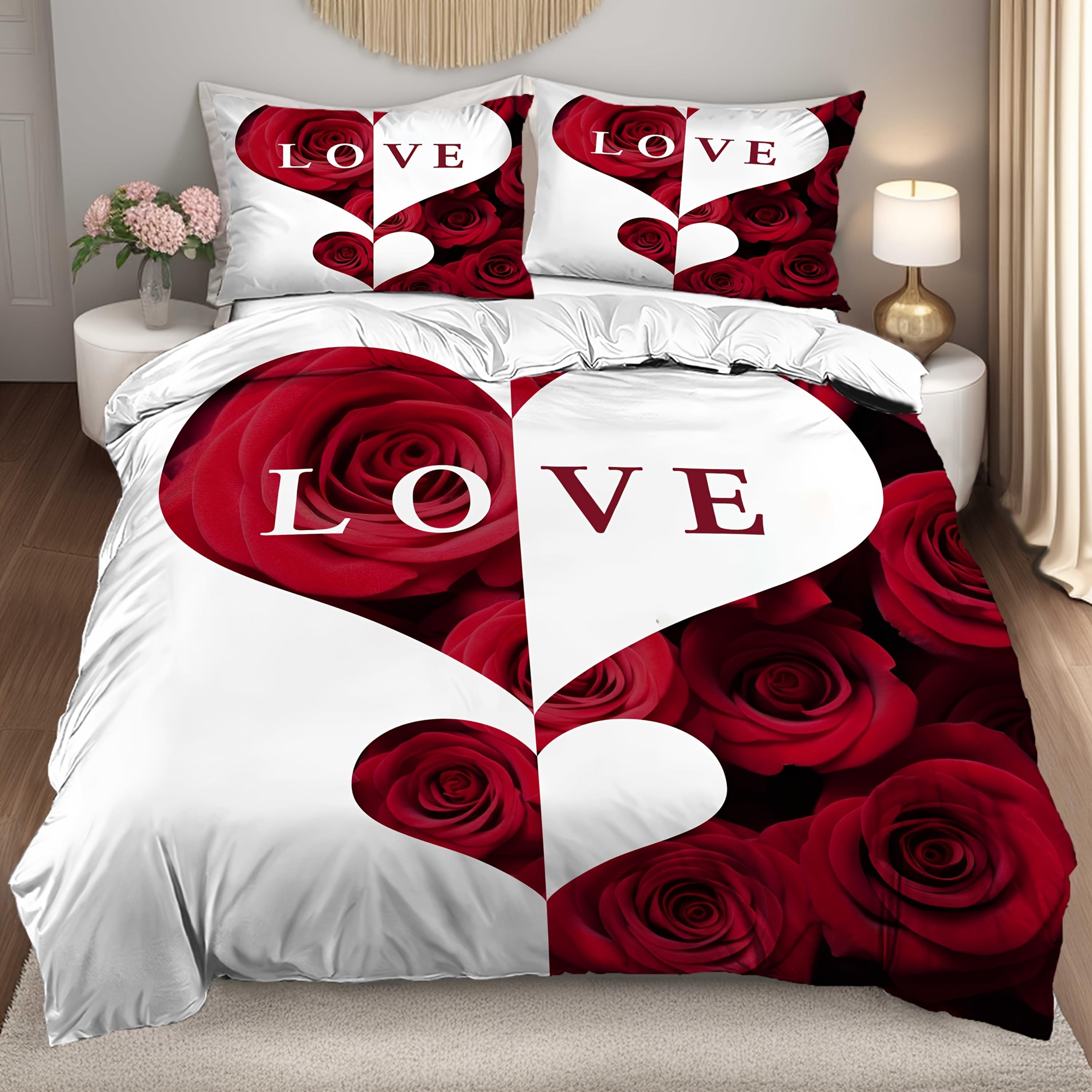 

LOVE Printed Polyester Children 3D Children S King Size Bedding Duvet Cover Set Cute Printed Cartoon Quilt Cover Home 135x200cm