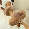Women's Thick Bottom Fur Lined Winter Snow Boots Rubber Upgraded Version Warm Cotton Shoes Leather And Fur Integrated Bread Cott