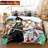 3D Anime Sword Art Online Bedding Set Printed Single Comforter Quilt Bed Cover Duvet Cover Pillow Case 3 Pieces Kids Adult Size