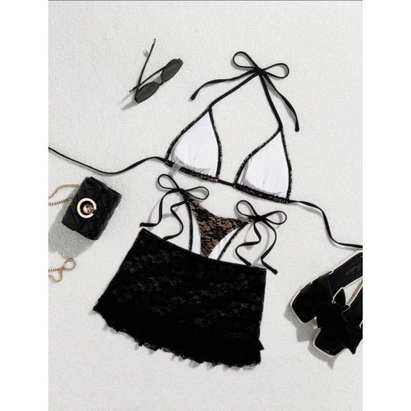 Women S Sexy Lace Multi Layer Three Piece Bikini Swimwear Set