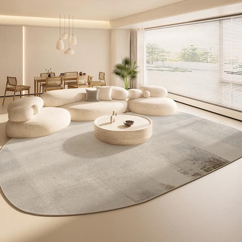 Irregular Shape Living Room Decoration Large Carpet Thickend Plush Rugs for Bedroom Fluffy Soft Lounge Floor Mat Cream Style Rug