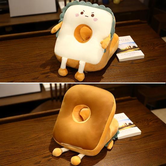 Toast-förmiges Nackenkissen, Leichtes Kissen zum Bauchschläfer-Nickerchen, Plüschtier-Kissen zum Kuscheln, für Büro und Klassenzimmer