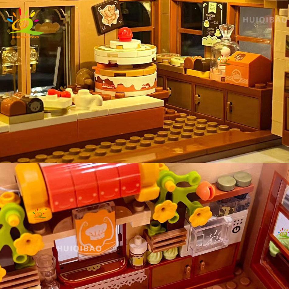 1547PCS French Vintage Bakery Building Blocks City Street View Architecture Model Toy for Kids Creative Bricks