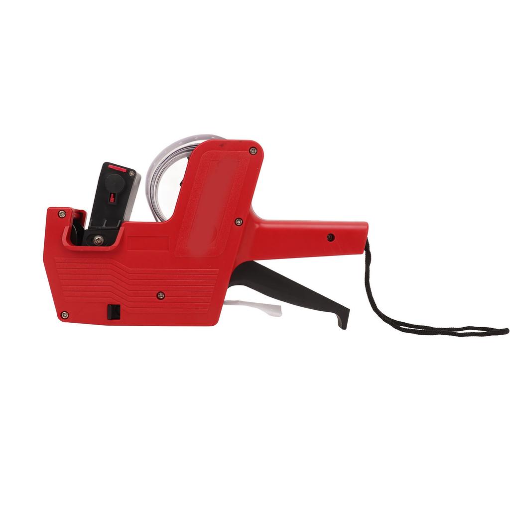 Price Label Gun Small Tag Sticker Maker Machine Red with Ink Shaft 10 Rolls of Paper