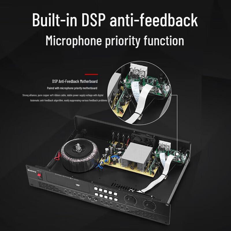 QIASHENG 6,5-Zoll-Lautsprechersystem mit Verstärker CN-Stecker (Adapter enthalten) (CN-Version)