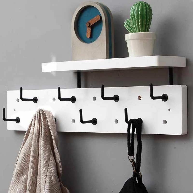 Wall Mounted Coat Racks with Storage Rack Multifunctional Clothing Organizers Hanger Hooks Portable Living Room Clothes Hangers