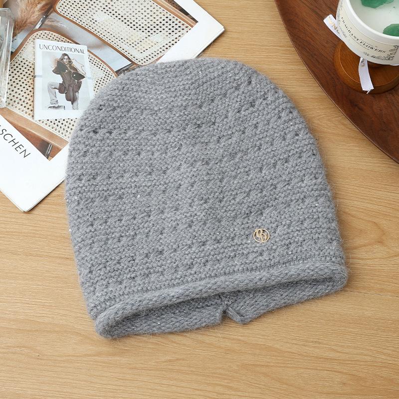 Fashion Versatile Winter Hat Women's Big Head Circumference Show Face Small Baotou Hat Ear Protector Warm Knitted Wool Hat