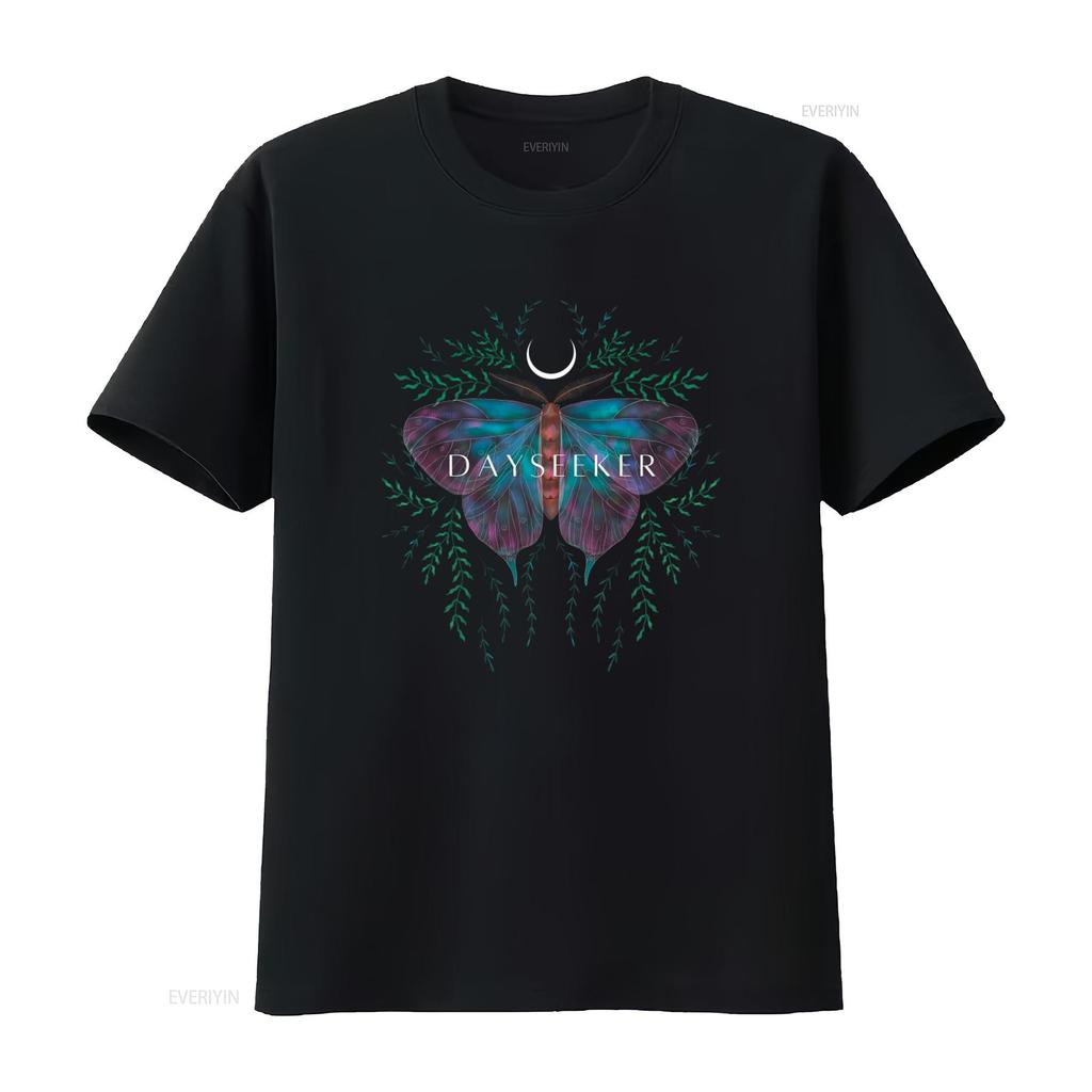 T-shirt Dayseeker Moon Moth Design Notturno Mistico con Accenti Floreali Perfetta per Amanti della Natura Appassionati di Fantasy