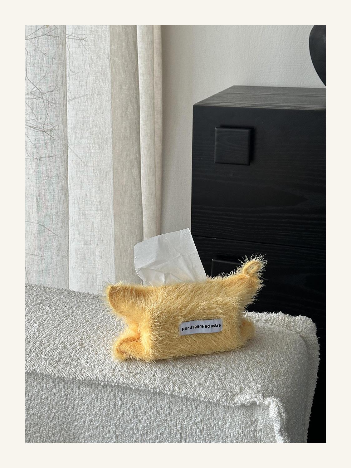 

Nordic Style Plush Solid Color Napkin Boxes Issue Bag Thread Napkin Holder Tissue Bag Storage Napkins Tabletop Decoration