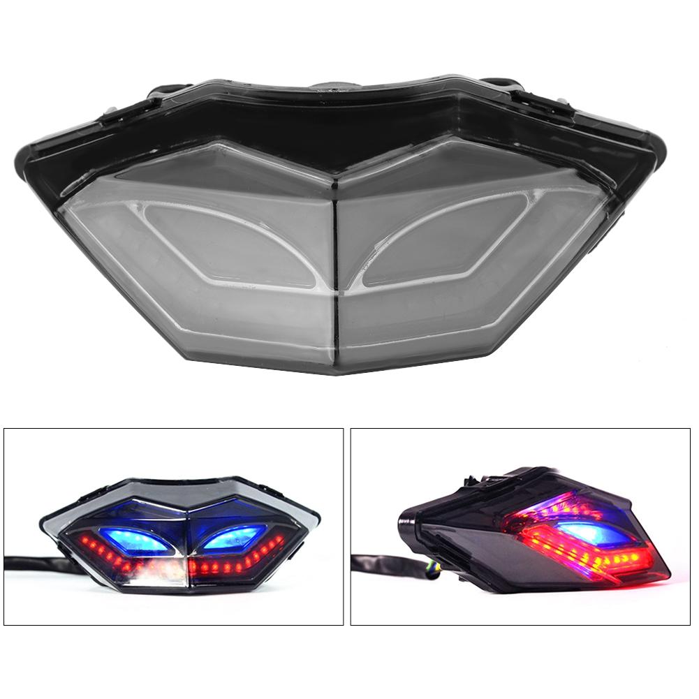 Motorcycle Tail Light with Turn Signal Brake Lamp Fit for Ninja 300 250 250R Z250(BlueRed Light )