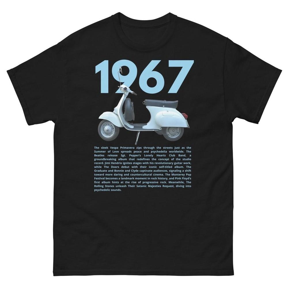 Винтажный скутер Ретро 1967 года, Подарок на день рождения 1967 года, Футболка унисекс с историческими событиями XXL
