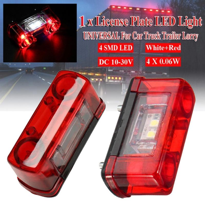 12V 24V Car LED License Number Plate Light Lamp Waterproof Truck License Plate Rear Tail Light Replacement Accessories
