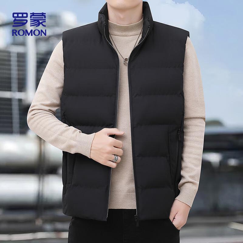 Romon Men's Business Casual Padded Stand Collar Vest