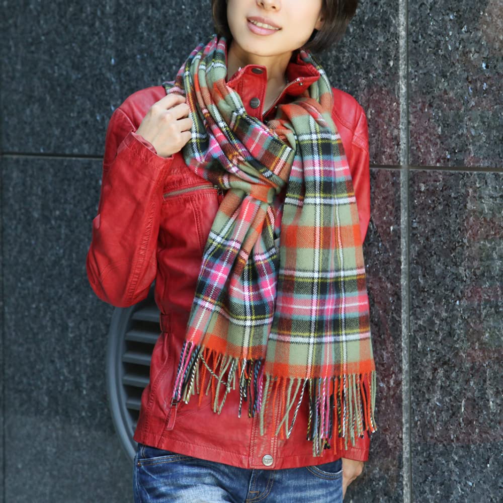 Lochcarron Lambswool Tartan Check Scarf of Made in UK Large, 100% (Bruce Kinnaird), Scotland,