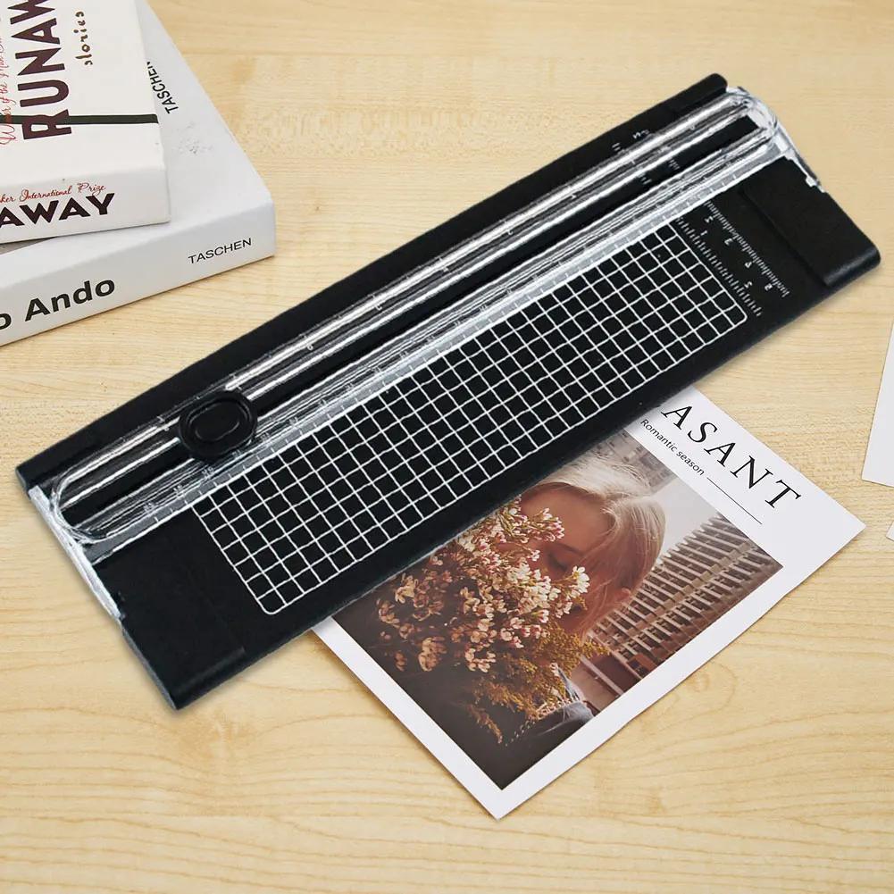 A4 Bidirectional Cutting Paper Cutter with Pull-out Ruler Plastic Base Paper Trimmer Lightweight Scrapbook Cutting Machine