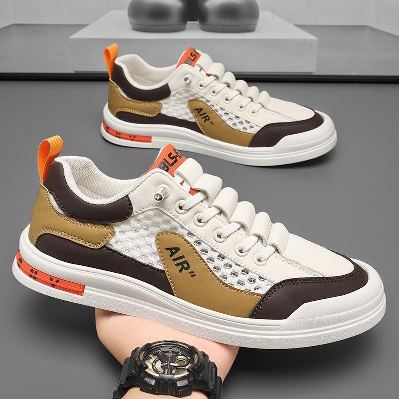 

Мужская летняя сетчатая дышащая обувь, тонкая сетчатая обувь, повседневные кеды на одной педали, спортивная легкая обувь, трендовая обувь с большим сетчатым верхом и перфорацией 44