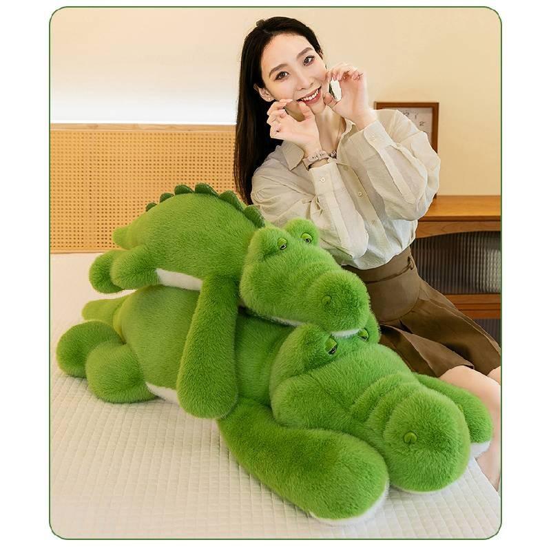 Adorable Green Crocodile Plush Pillow Soft Animal Toy For Kids Creative Gift Idea