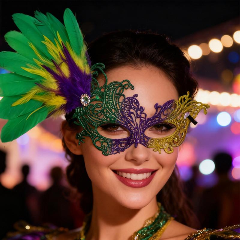 Halvansiktsmask i plast för fest och karneval med gör-det-själv-design för vuxna och tonåringar