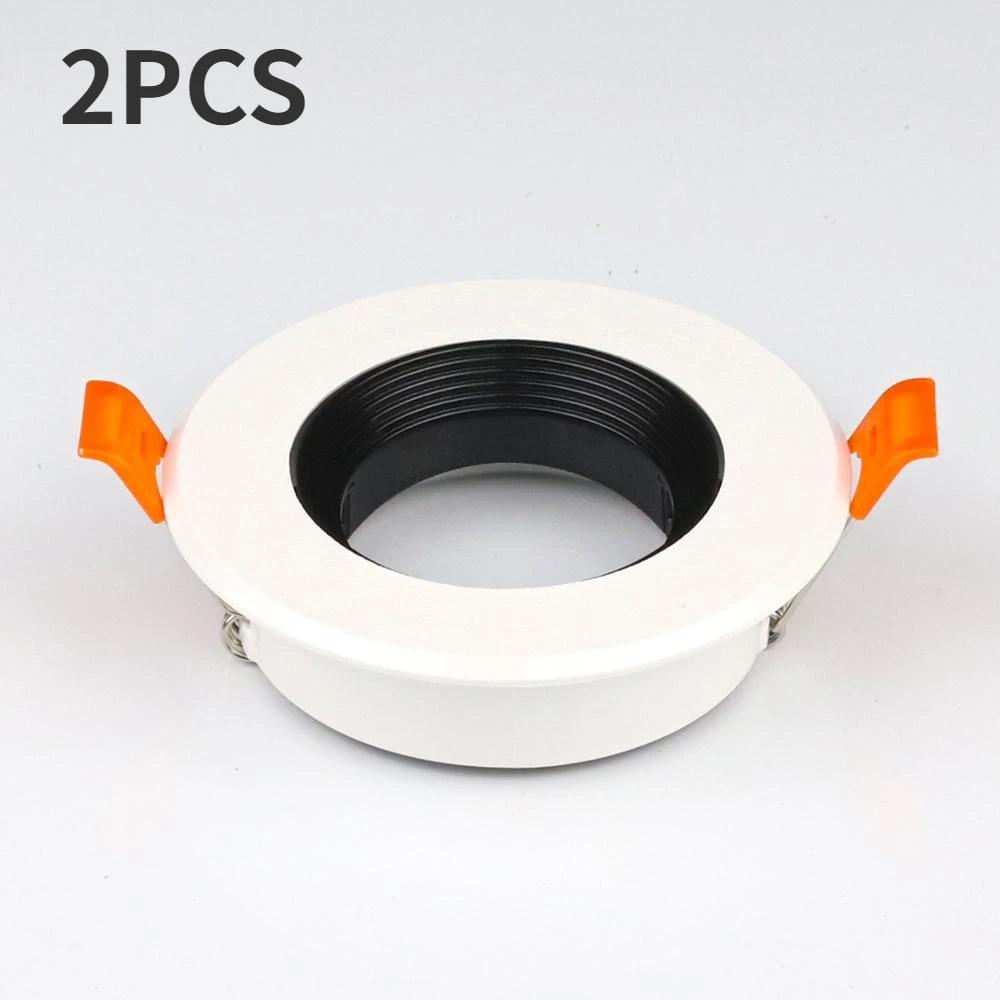 2PCS Low Price GU10 Round Square Plastic Adjustable Anti-glare Recessed Spotlight Fixture MR16Downlight Spotlight Mounting Frame