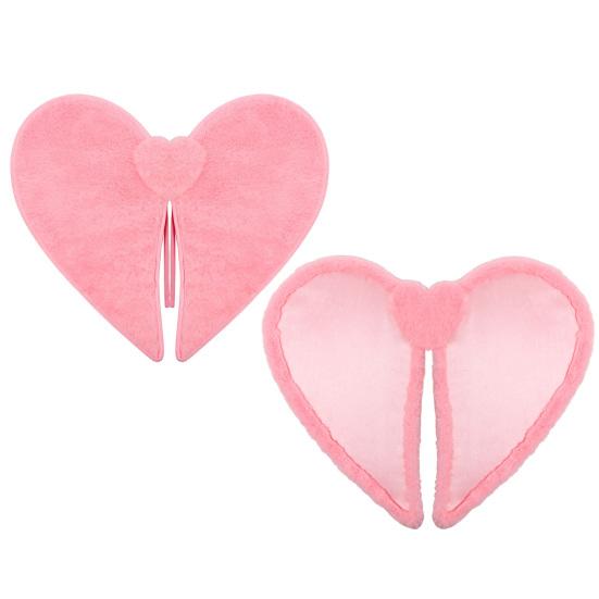Alla hjärtans dag Kärlekshjärta Plyschvinge med Elastiskt Band Barn Vuxna Hjärtformad Rosa Vinge Bröllop Festival Kostym Fest Cosplay Rekvisita