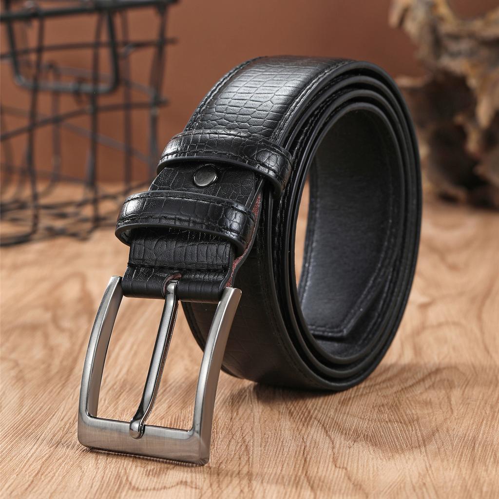 Alloy Pin Buckle Sun Buckle Belt Men'S Casual Pu Belt Men'S Jeans Belt