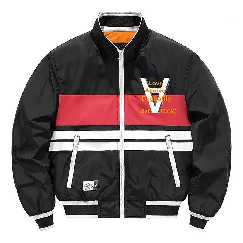 Fliegerjacke Herren Freizeit Sportjacke Gramm Baseball Stehkragenjacke Buchstaben Gestreifte Jacke Herren