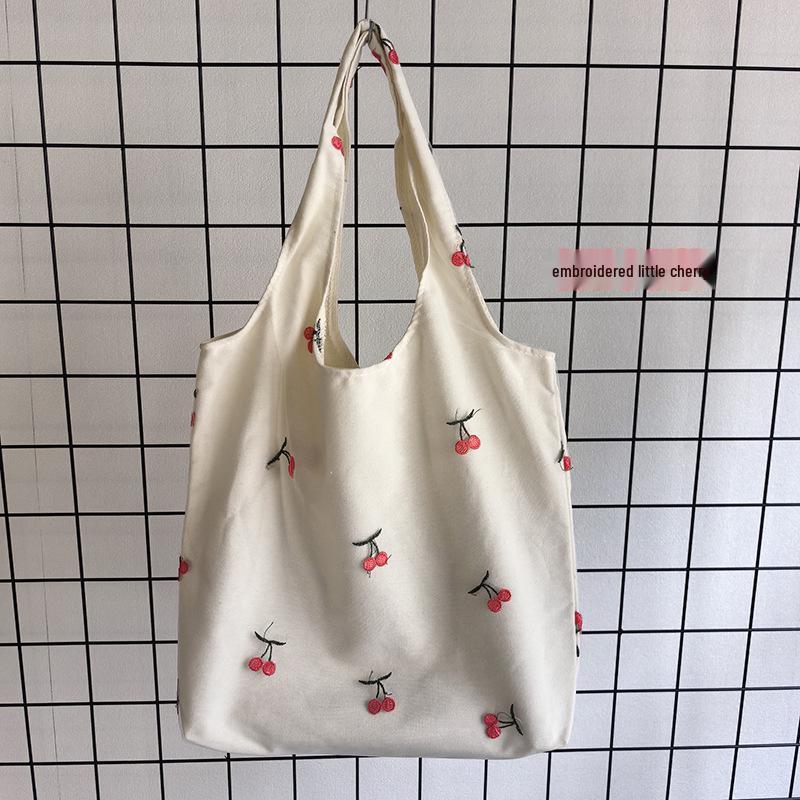 Elegant Black Butterfly Embroidered Canvas Bag - Large Capacity, Versatile Shoulder Bag for Women