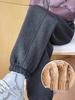Women's Loose Cuffed Lambswool Pants with Velvet, Autumn/Winter 2026 Casual Wear