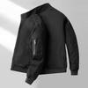 Frühlings- und Herbst Herren Baumwolle Freizeit Revers Locker Jacke Outdoor Multi-Taschen Reise Reißverschluss Rippstrickjacke