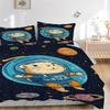 3pcs Space Hamster Bedding Set - 1 Duvet Cover + 2 Pillowcases(Core Not Included), Machine Washable Polyester yy251216129