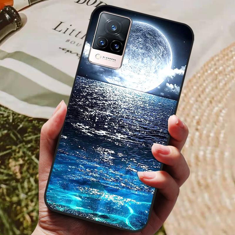 Dla Etui Coque vivo V21e Silikonowe Etui na Telefon z Tylną Pokrywą Dla vivo V21e Etui Miękki Bumper Funda na vivo V2061 V21 e V 21e 6.44" Torba
