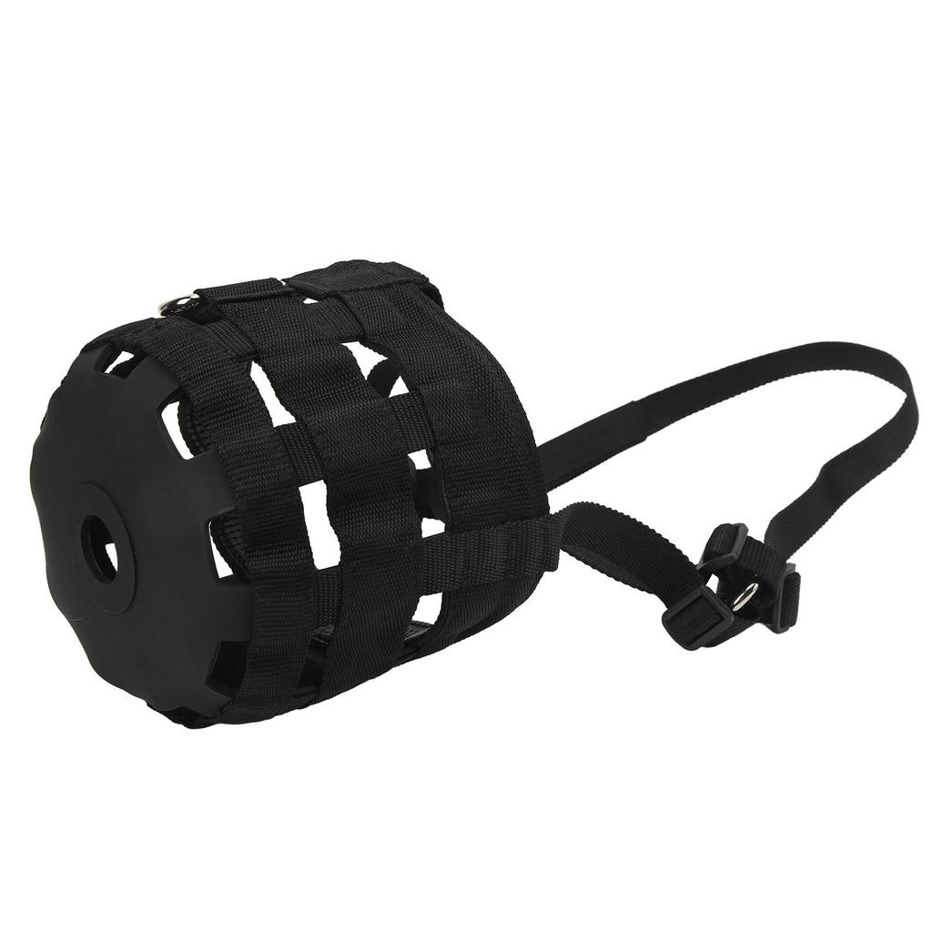 Black Horse Grazing Muzzle Easy Breathe Horse Mouth Cover with Large Holes Anti Biting Horse Muzzles for Equestrian