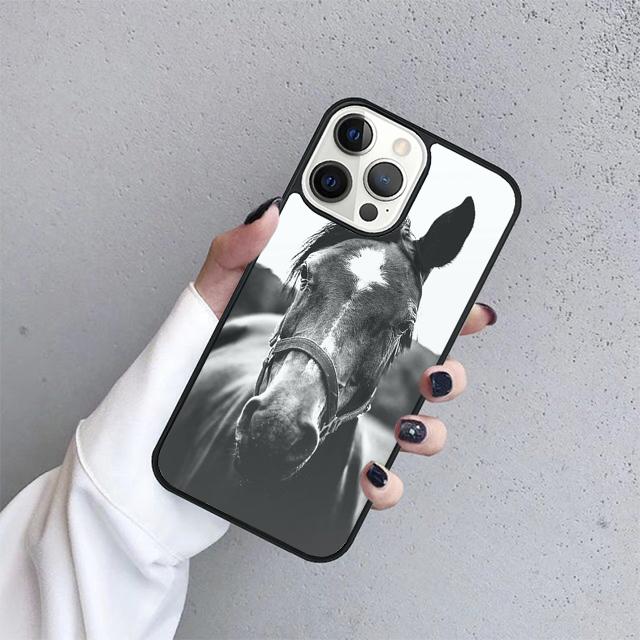 The Running Black Quarter Horse Cover For iPhone 17 Air 15 16 14 13 12 Pro Max 11 Pro Max Plus Phone Case Coque