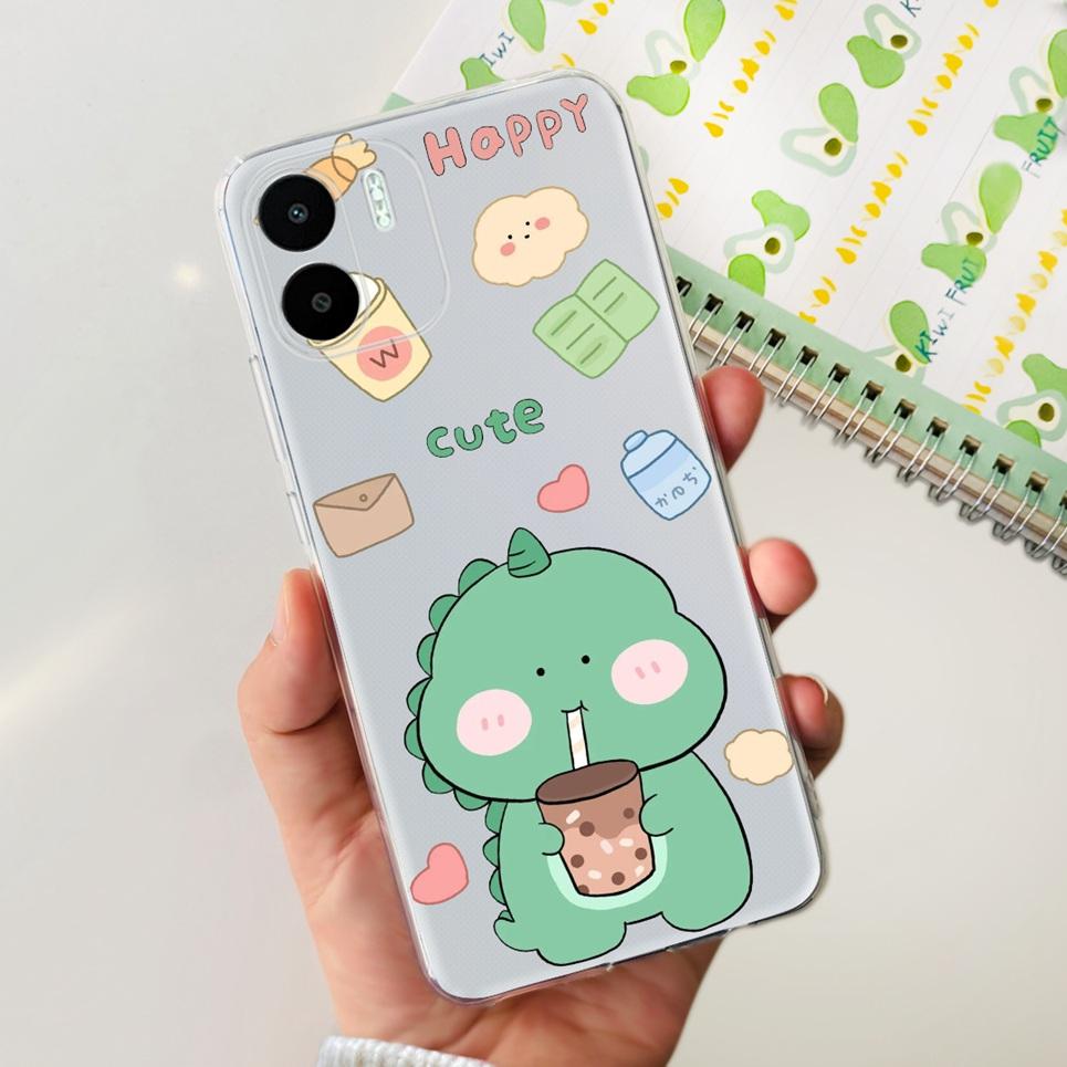 For Redmi A2 Case Funda Cute Dinasaur Soft Silicone Phone Case For Xiaomi Redmi A2 Plus A2+ Cover Bumper for Mi A2 Lite Coques