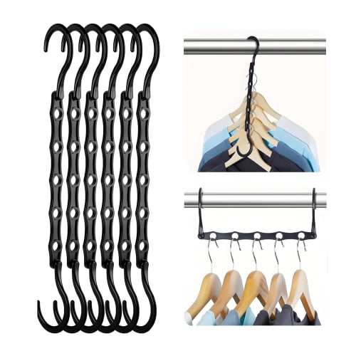 

IOLOYU 6-Piece Hanger Set, Space-Saving Closet Storage, Magic Hangers, Laundry, Travel, Clothes Storage, Clothes Drying Rack, Foldable, Multi-Function