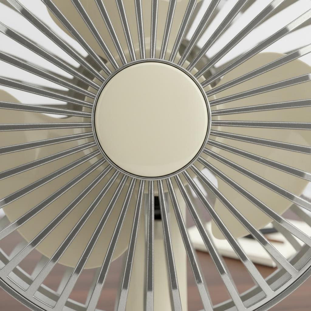 Retro Desk Fan Adjustable Angle Battery-Powered Table Fan Quiet Functioning for Office