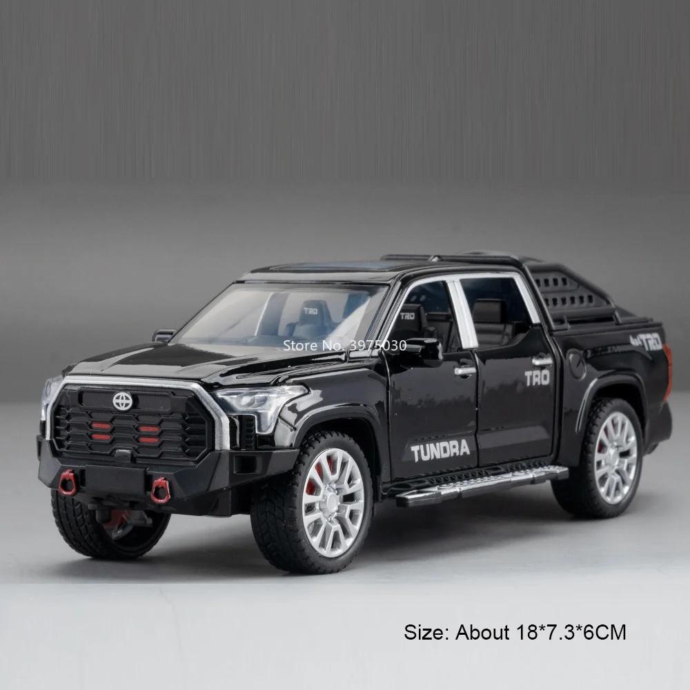 1:32 Hilux TUNDRA Alloy Diecast Toys Cars Models Wheel Pull Back Miniature Car with Light Sound Vehicles for Boys Birthday Gifts