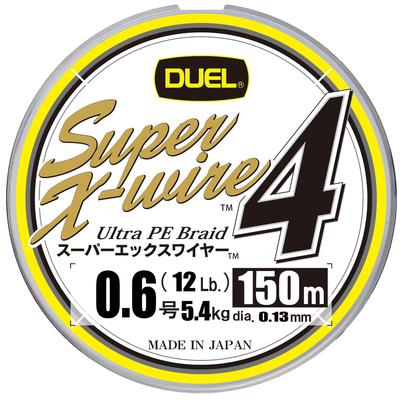 DUEL Super X Tel 4 PE Olta Misinası Yüksek 5 [Yüksek Mukavemet, Hassasiyet] 0.6, 150m, Renkler/Sarı İşaretleme, H3585N-5CR