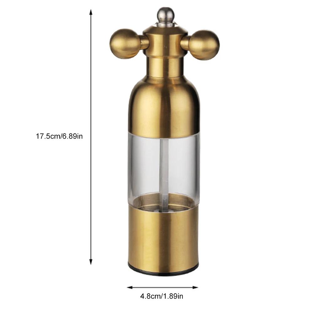 Small Manual Grinder 304 Stainless Steel Spice Seasoning Bottle Adjustable Coarseness Manual Grinding Bottle Home Kitchen Tools